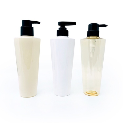 Überwurfmutter-klare Shampoo-Körper-Spritzflaschen stützte sich weißes HAUSTIER Material Soem